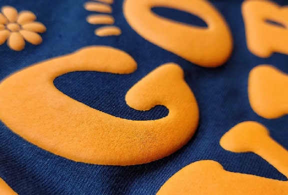 Closeup shot of Flock Screen Printing Shirt fabric